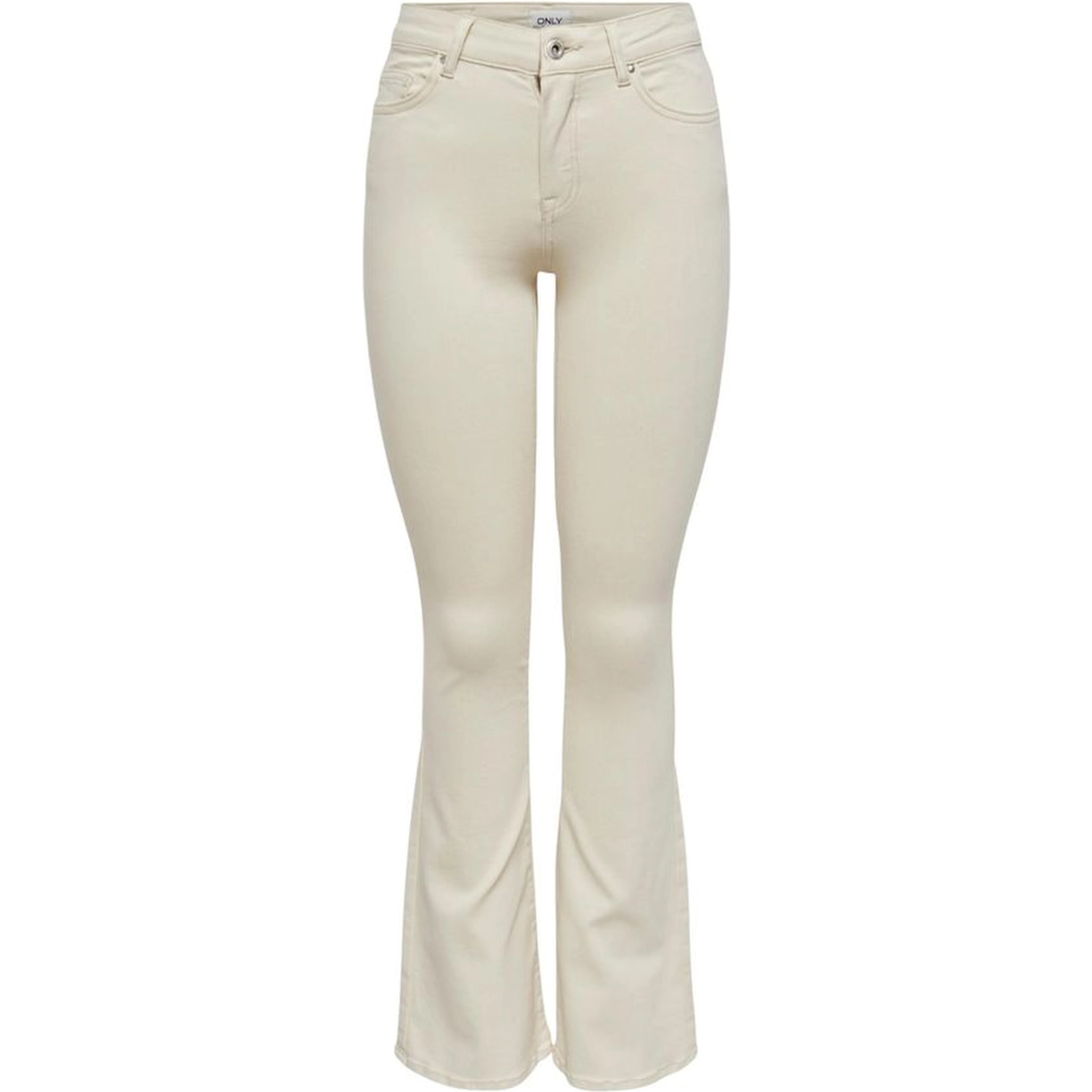 Cream Cotton Bootcut Jeans