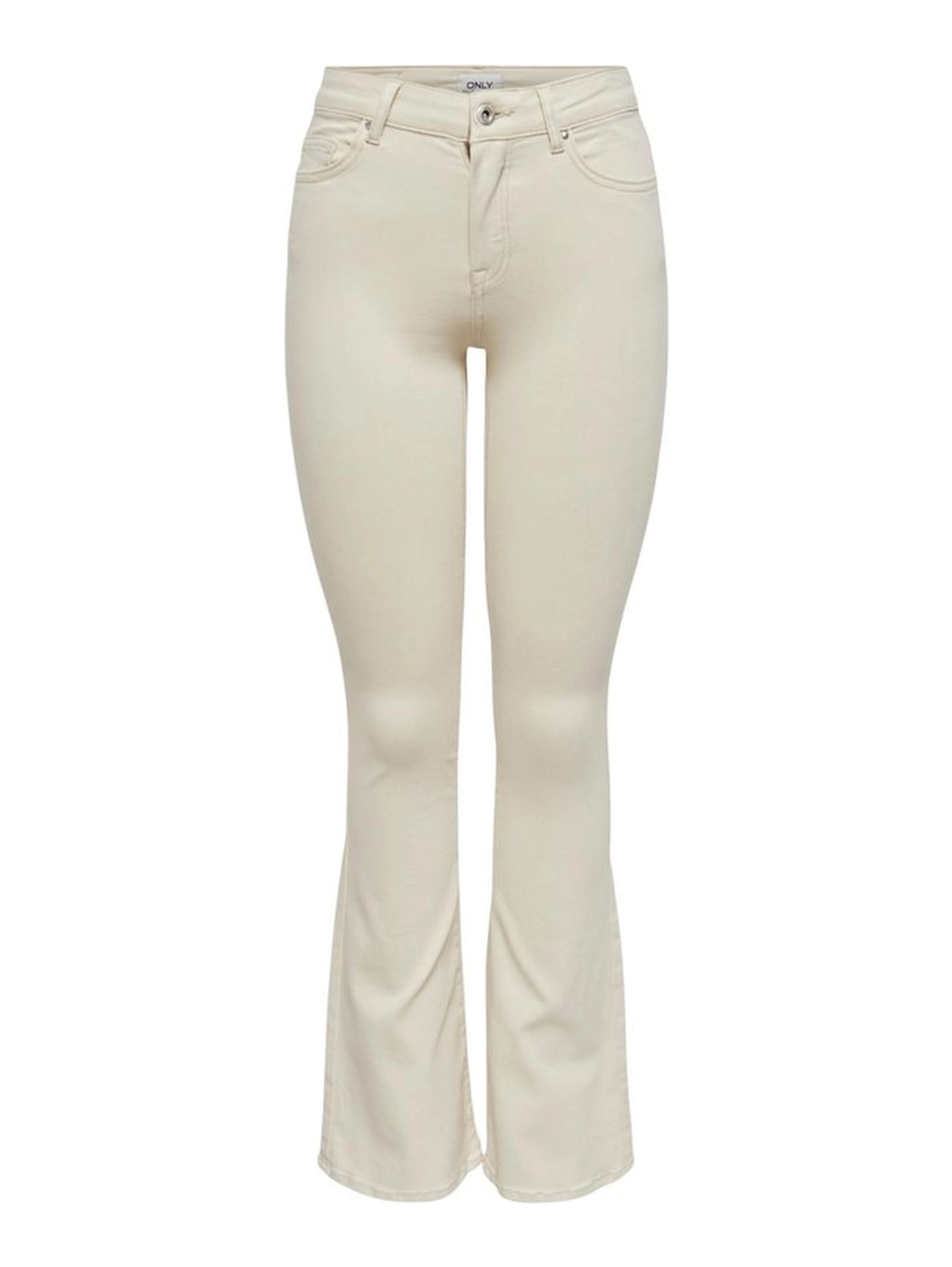 Cream Cotton Bootcut Jeans