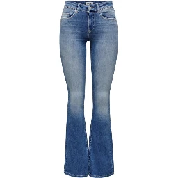 Blue Elastane Bootcut Jeans