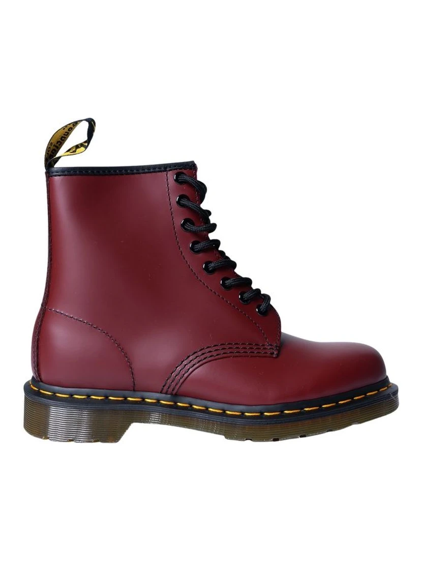 Bordeaux Leather Lace-Up Boots