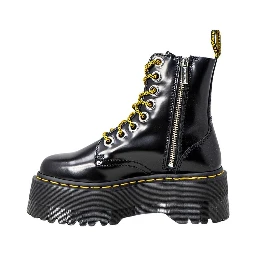 Black Leather Lace-Up Boots