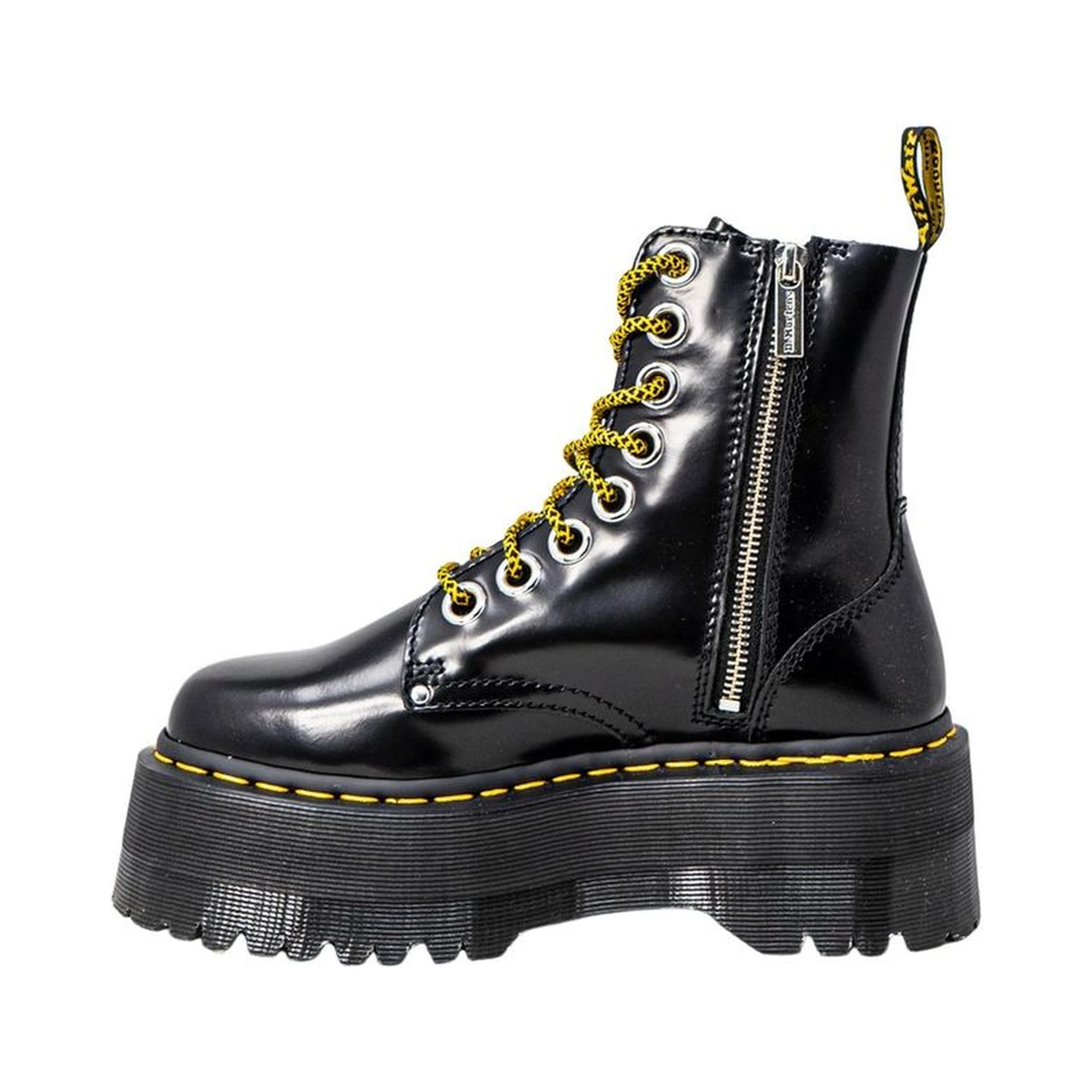 Black Leather Lace-Up Boots