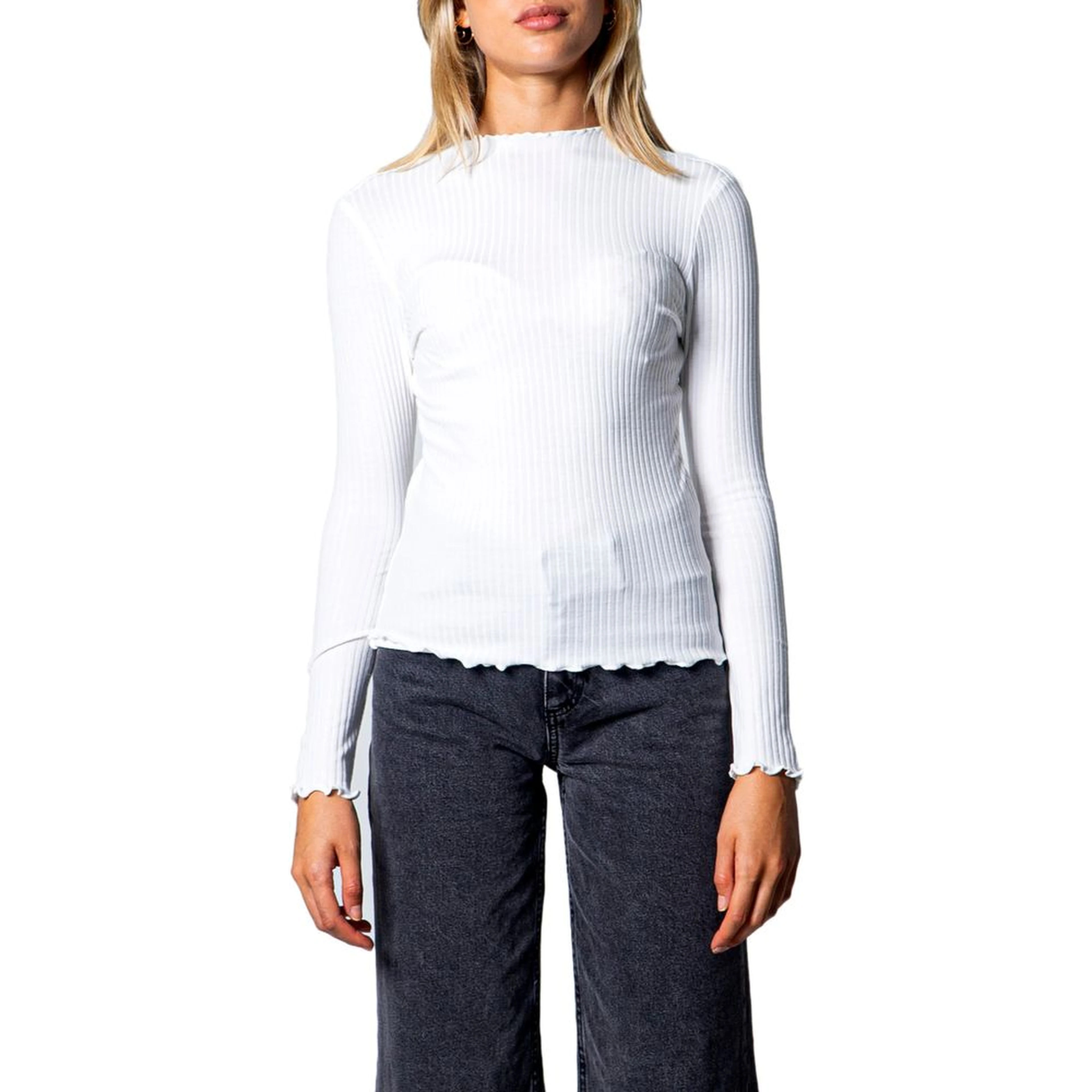 White Polyester Turtleneck