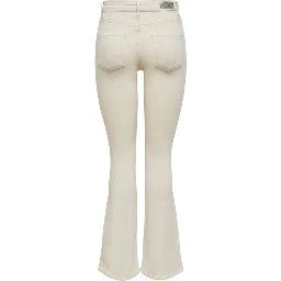 Cream Cotton Bootcut Jeans