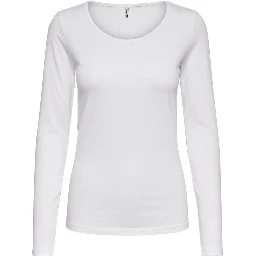 White Cotton Long Sleeve T-Shirt