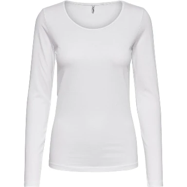 White Cotton Long Sleeve T-Shirt