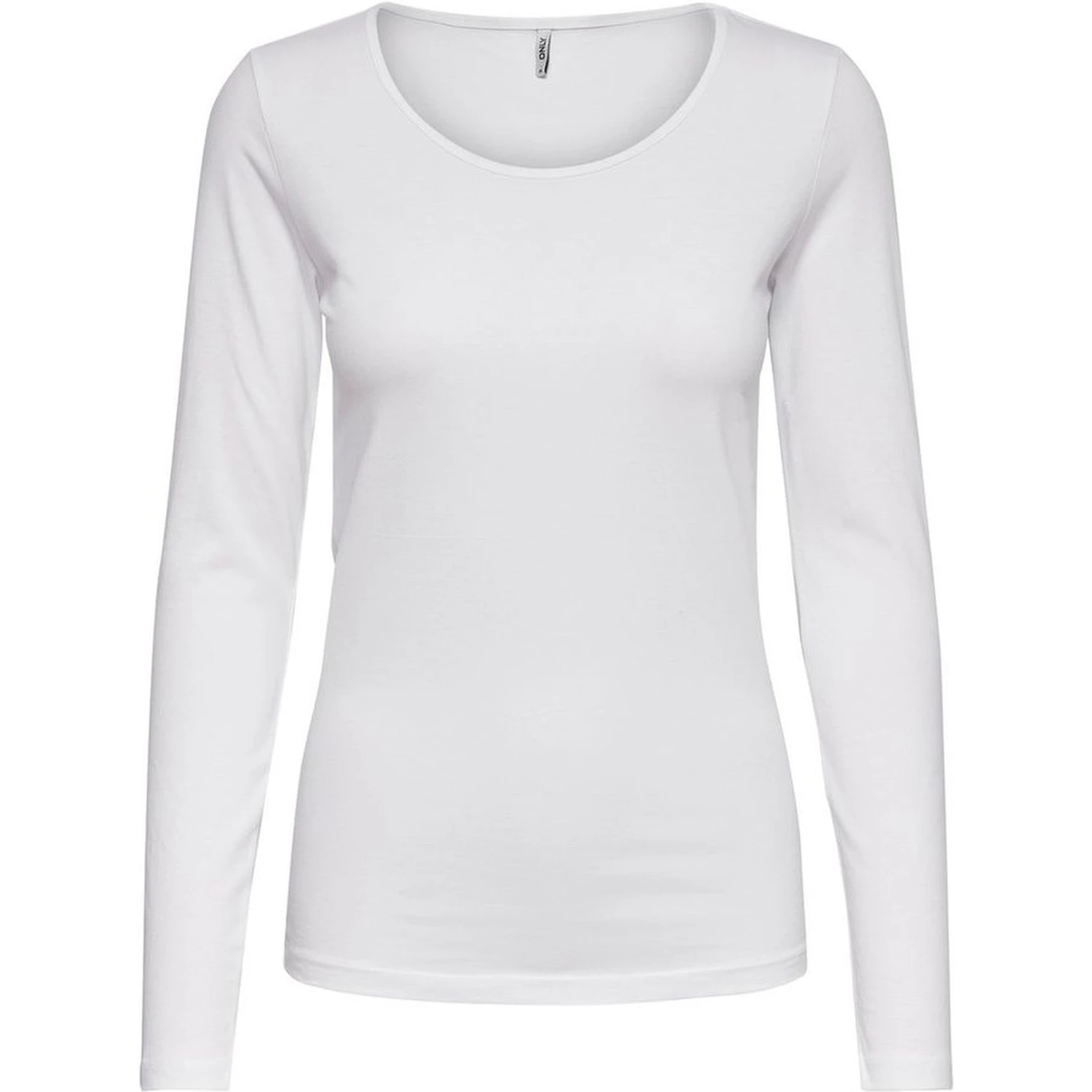 White Cotton Long Sleeve T-Shirt