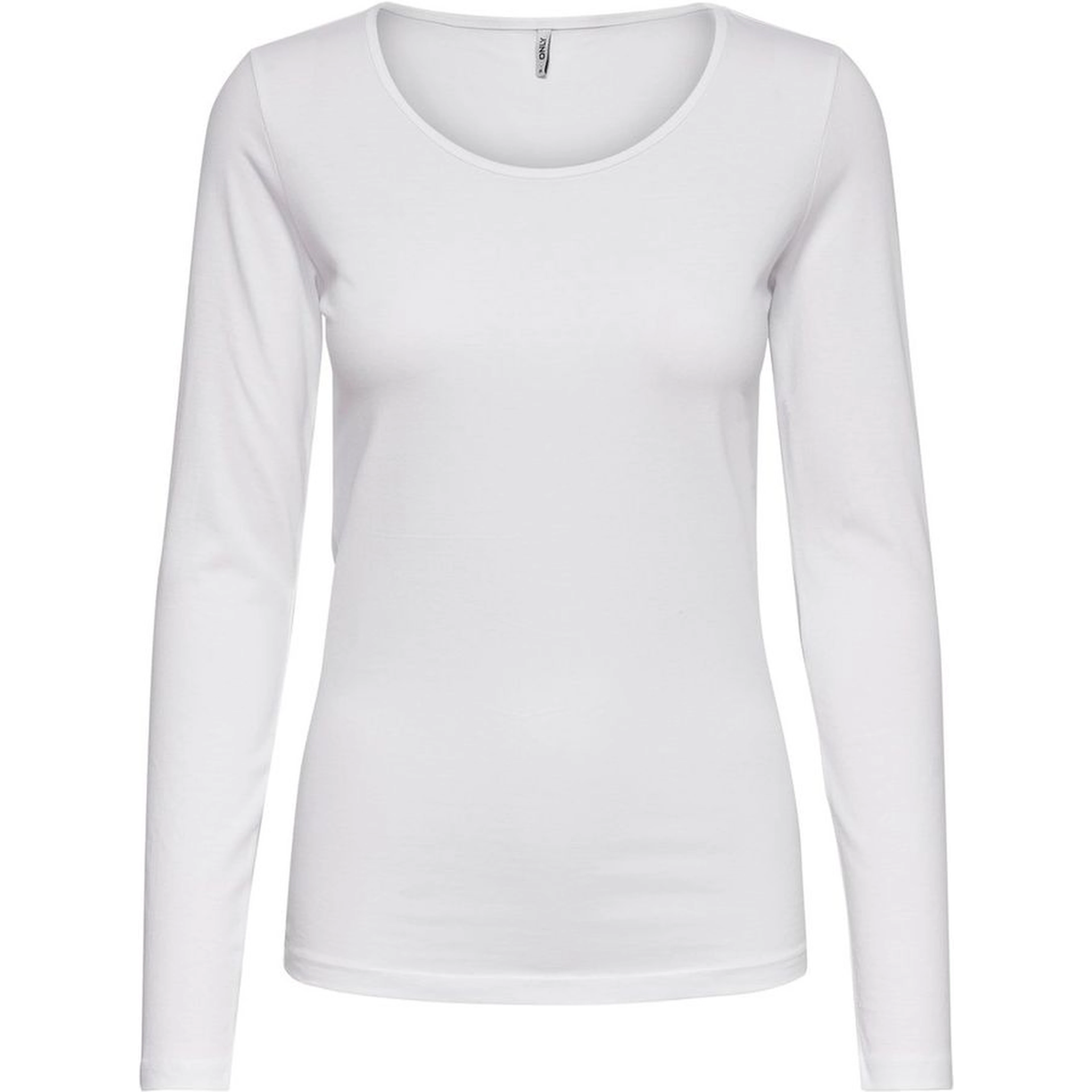 White Cotton Long Sleeve T-Shirt