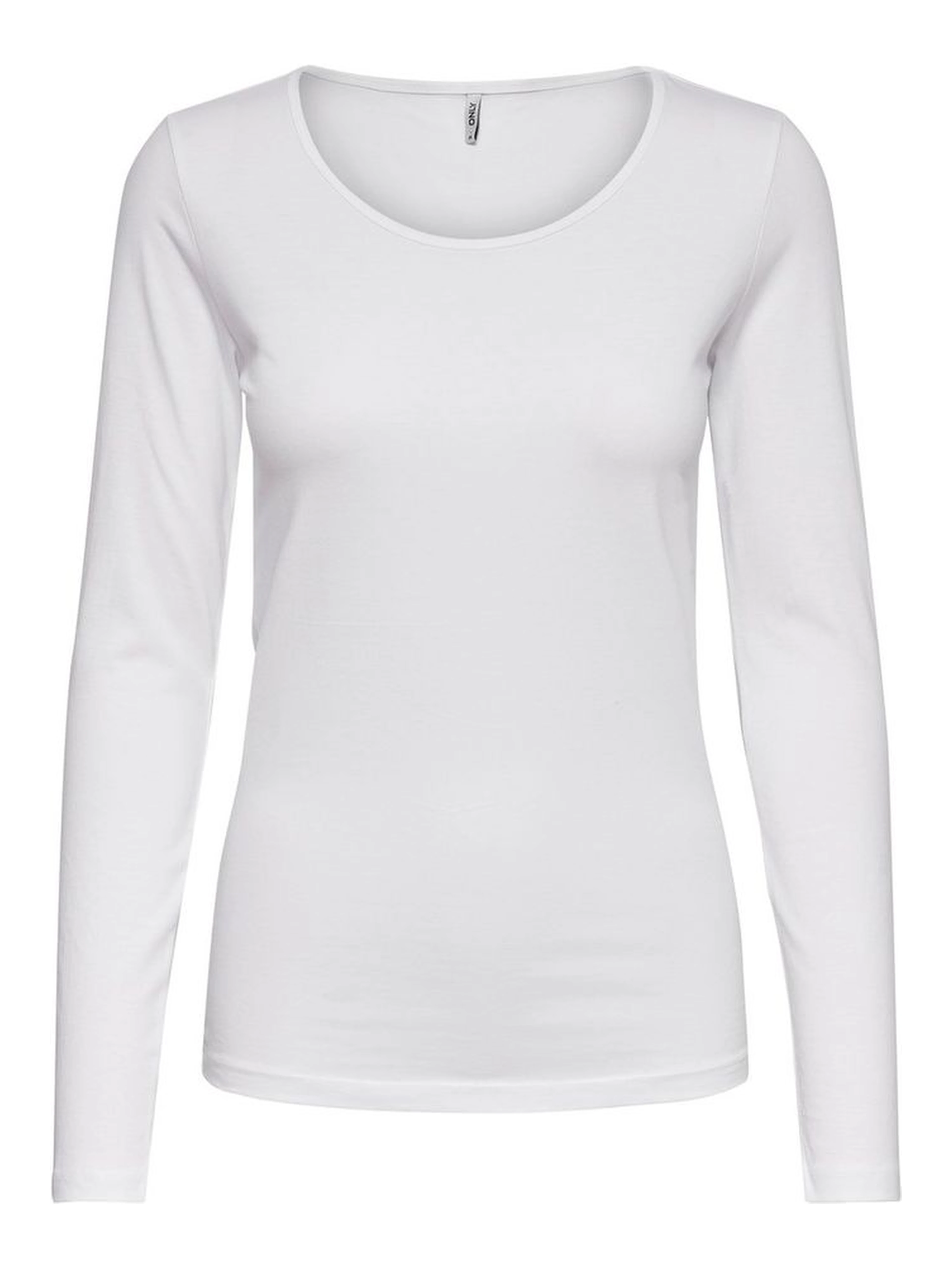 White Cotton Long Sleeve T-Shirt