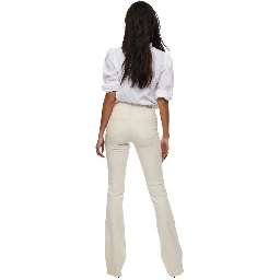 Cream Cotton Bootcut Jeans