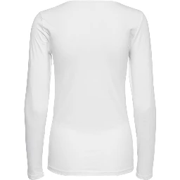 White Cotton Long Sleeve T-Shirt
