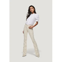 Cream Cotton Bootcut Jeans