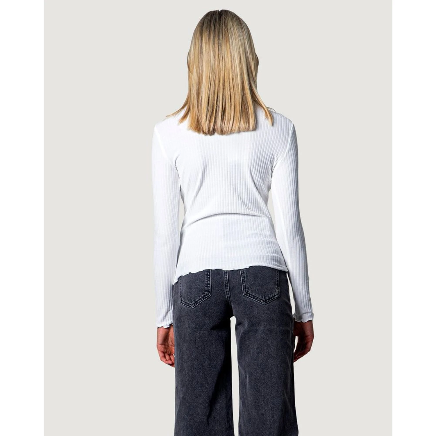 White Polyester Turtleneck