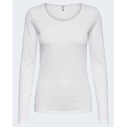 White Cotton Long Sleeve T-Shirt