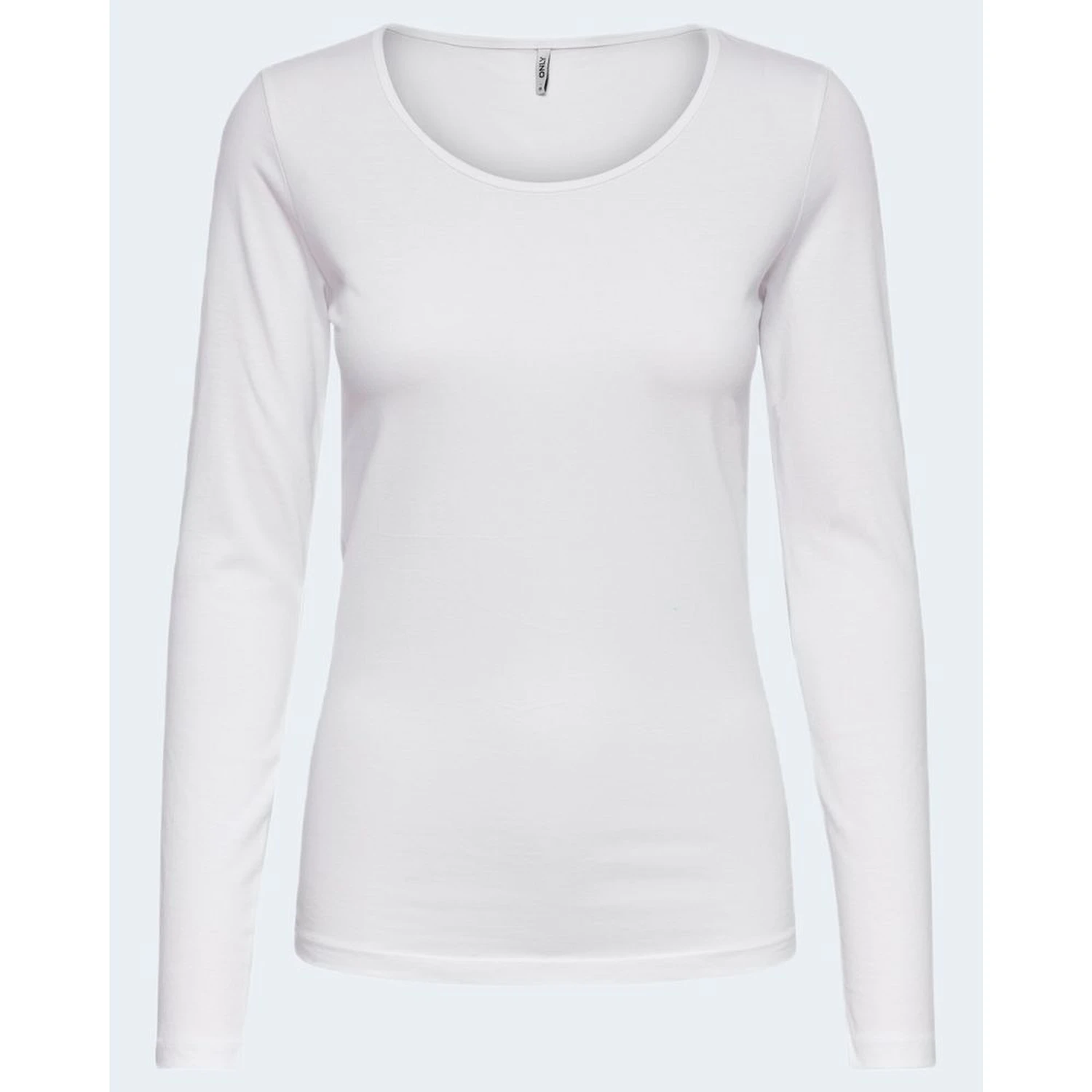 White Cotton Long Sleeve T-Shirt