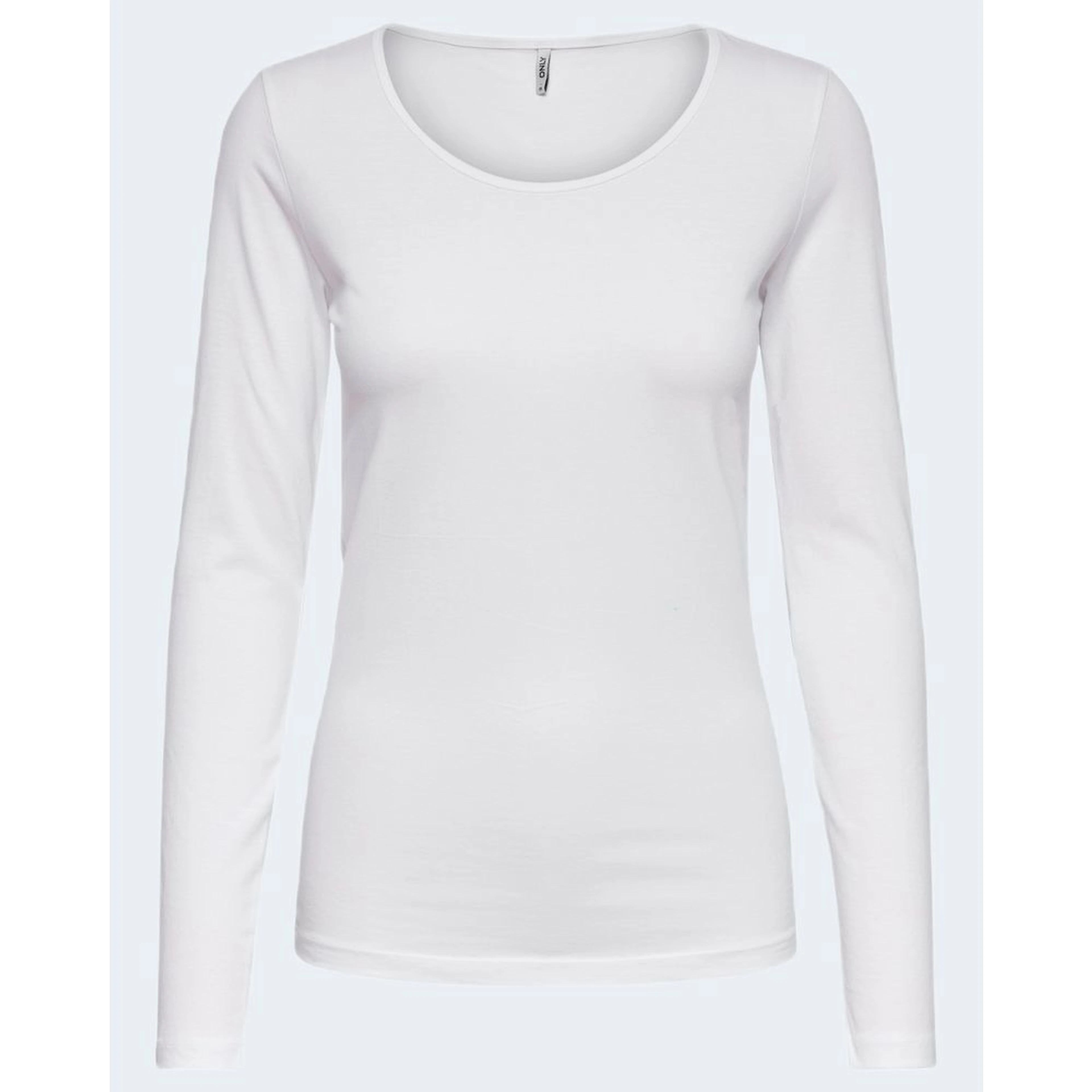 White Cotton Long Sleeve T-Shirt