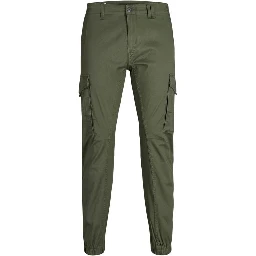 Green Cotton Skinny Pants