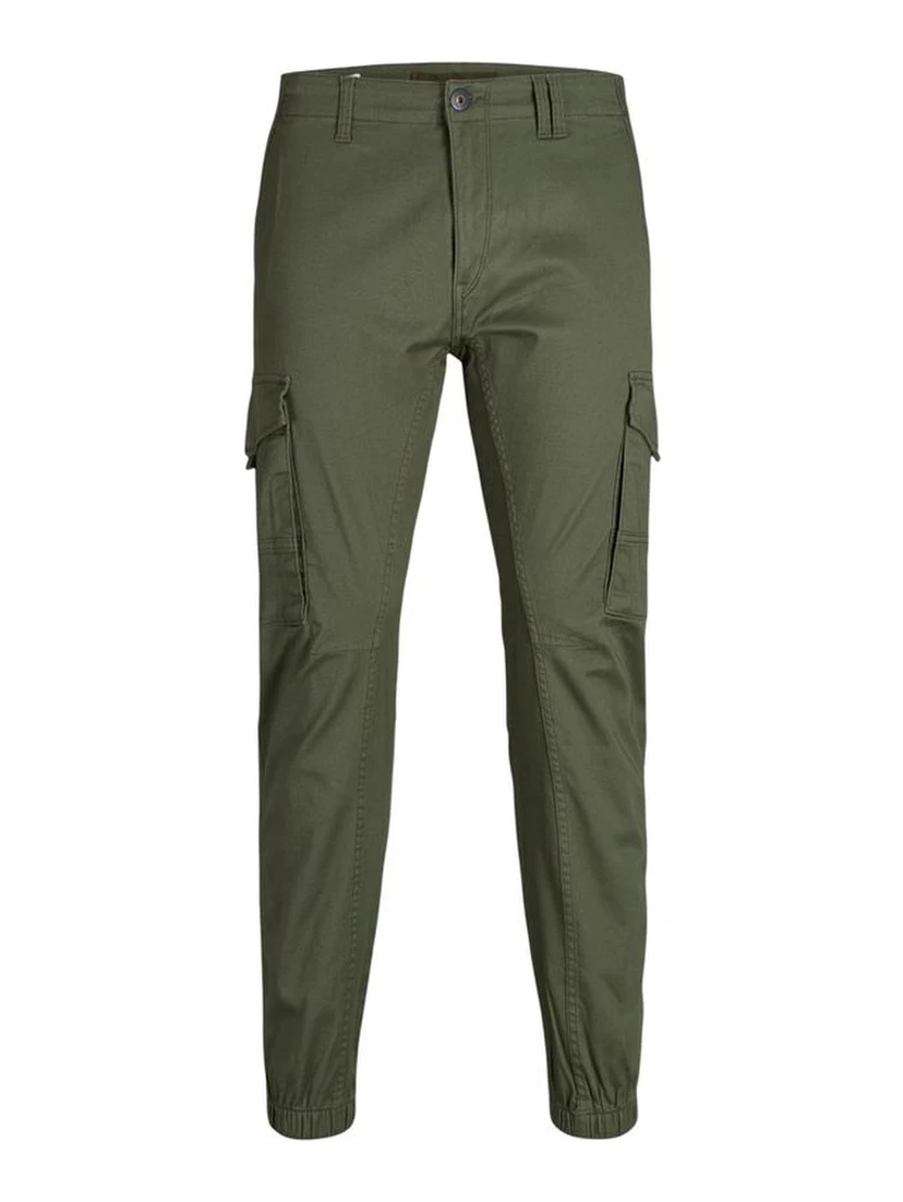 Green Cotton Skinny Pants