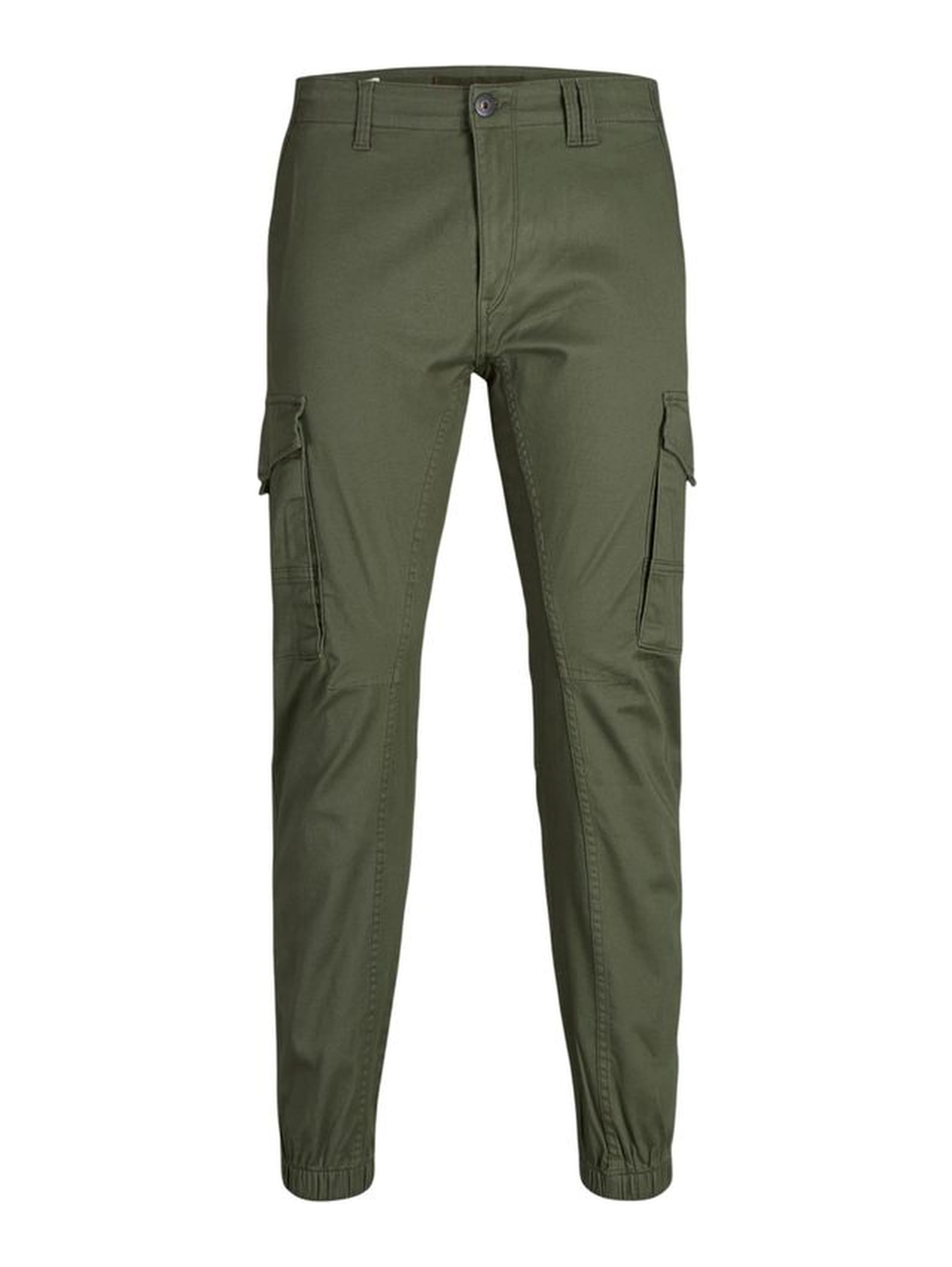 Green Cotton Skinny Pants