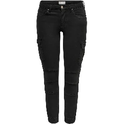 Black Cotton Skinny Pants