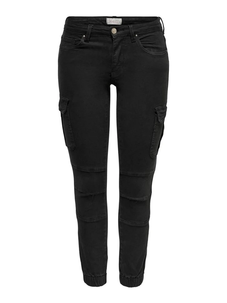 Black Cotton Skinny Pants