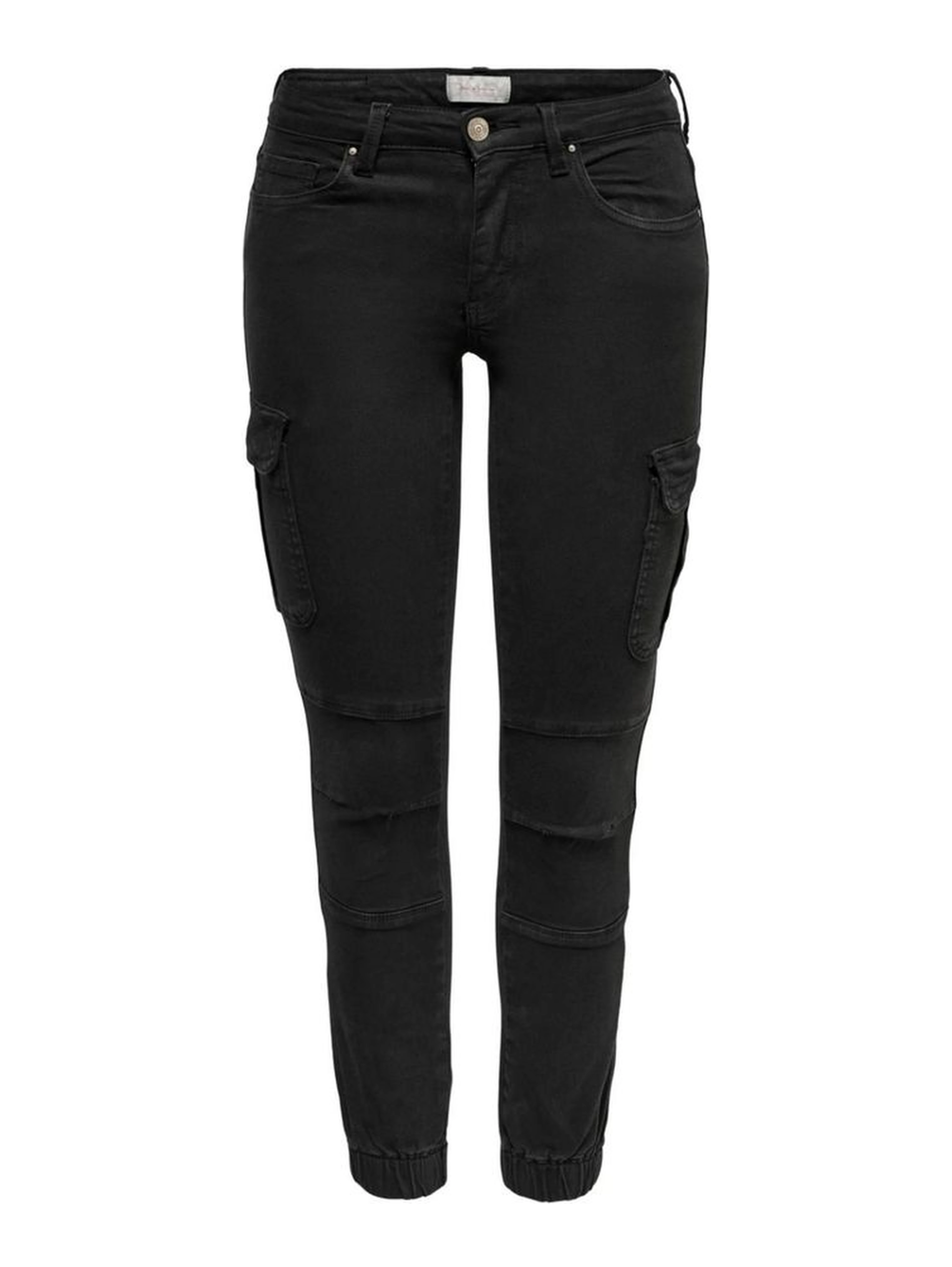 Black Cotton Skinny Pants