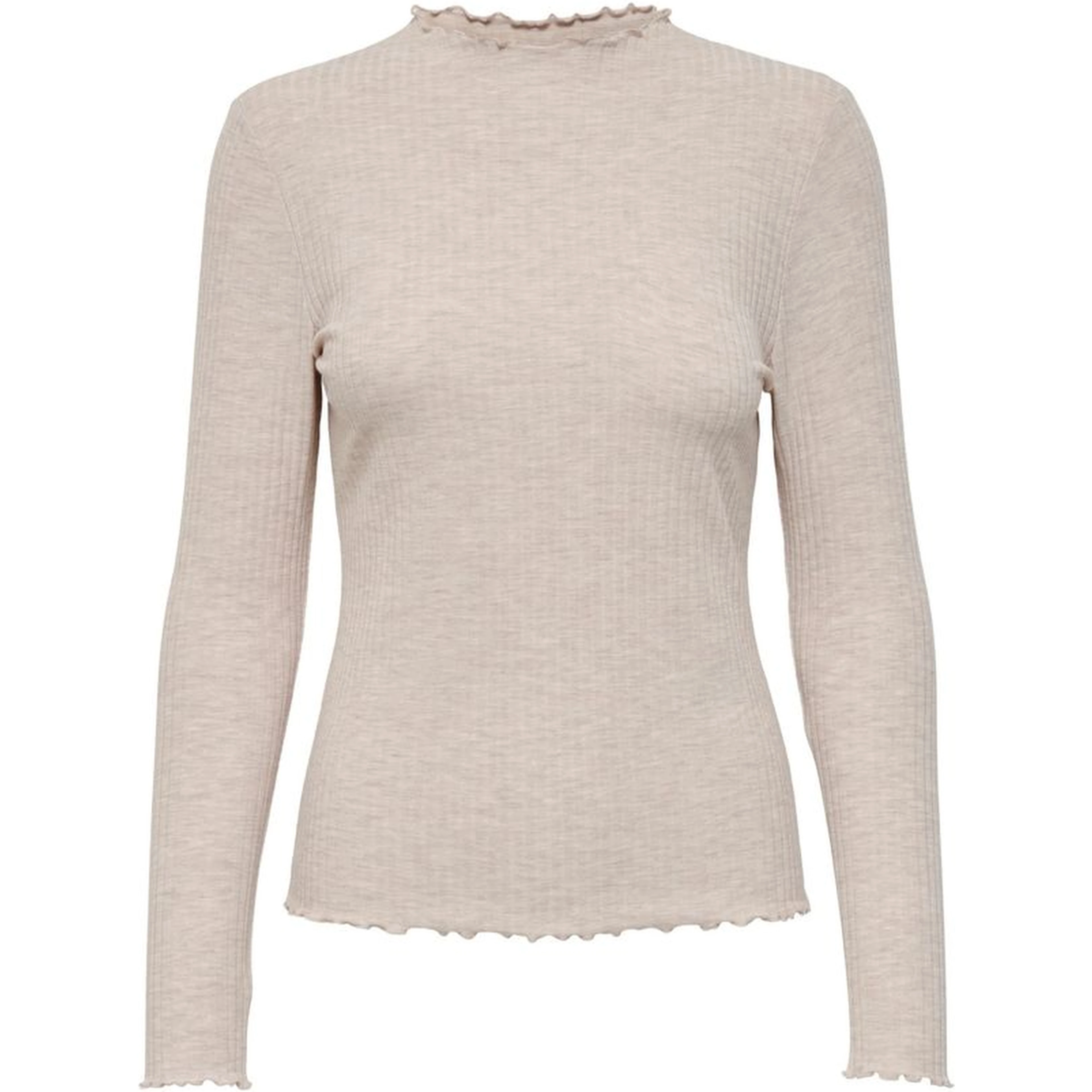 Beige Polyester Turtleneck
