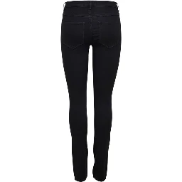 Black Viscose Skinny Jeans