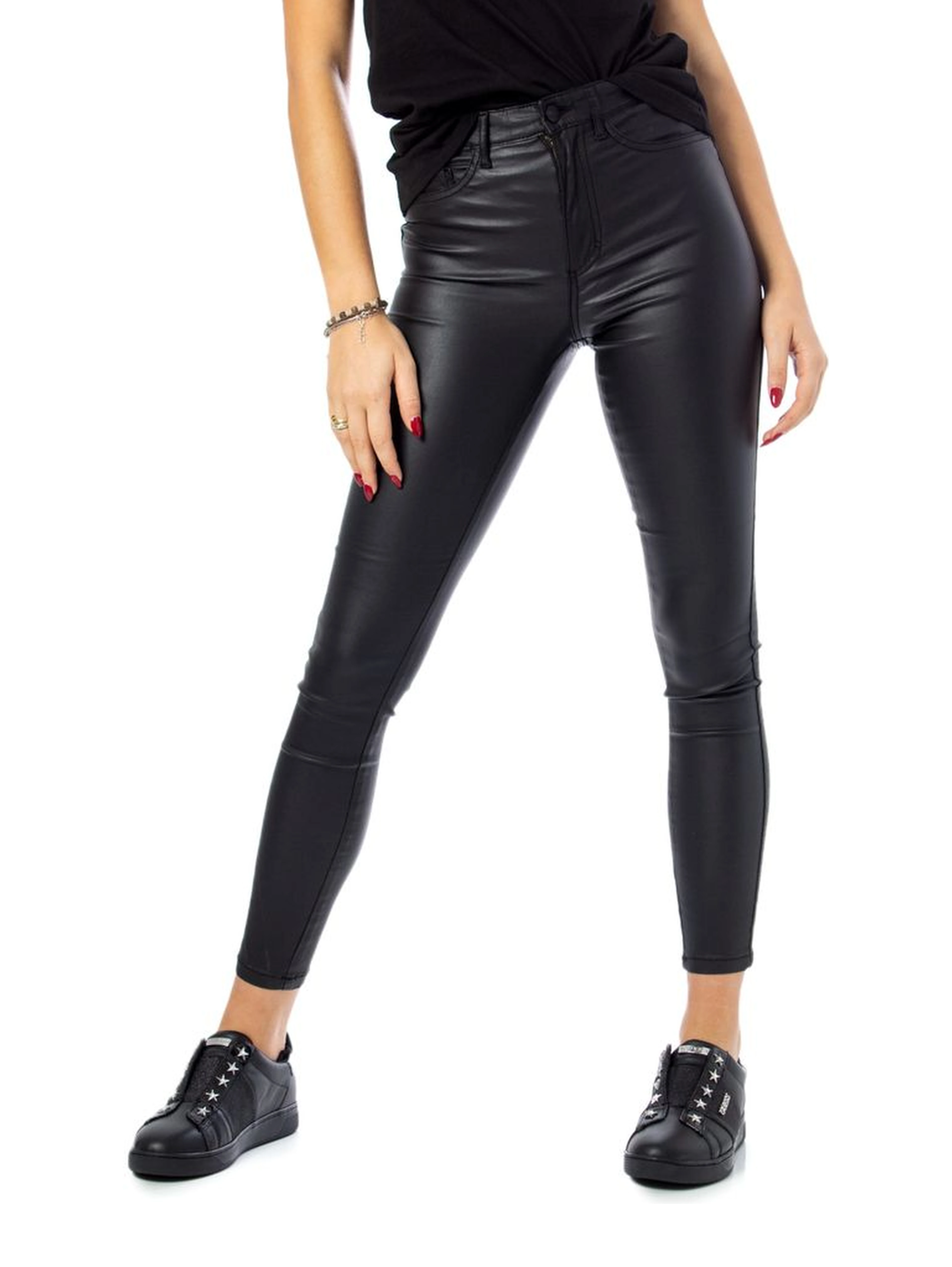 Black Viscose Skinny Jeans