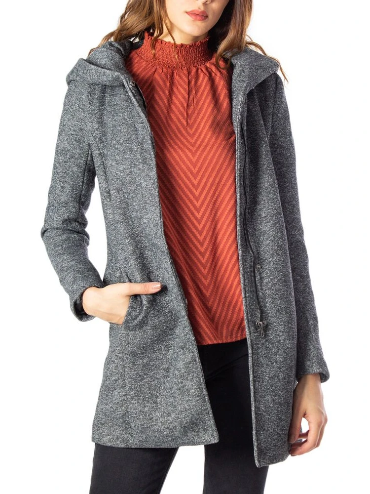 Gray Polyester Coat