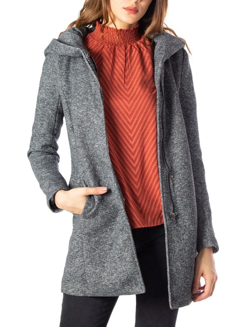 Gray Polyester Coat