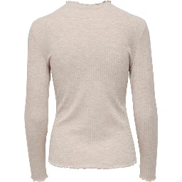 Beige Polyester Turtleneck