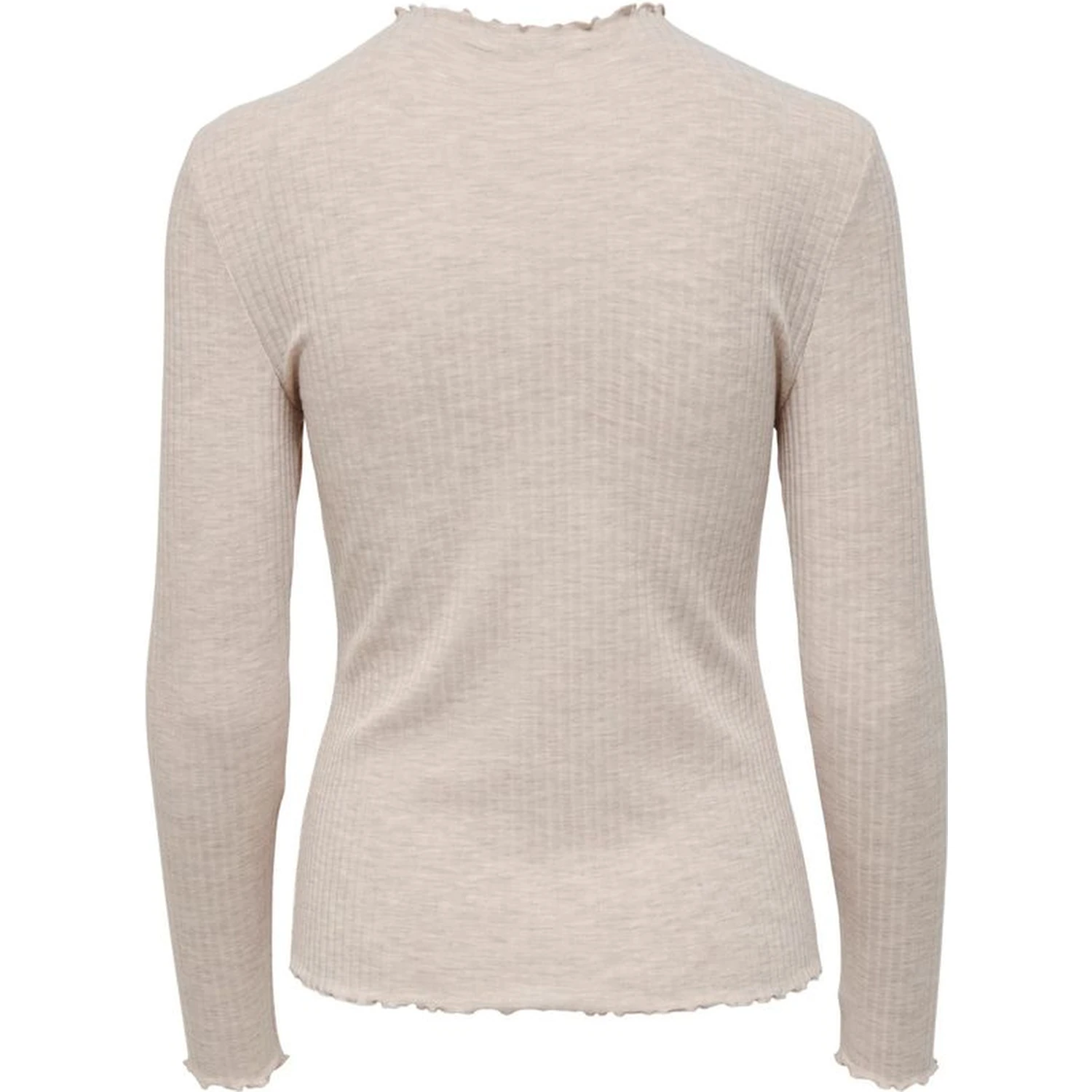 Beige Polyester Turtleneck