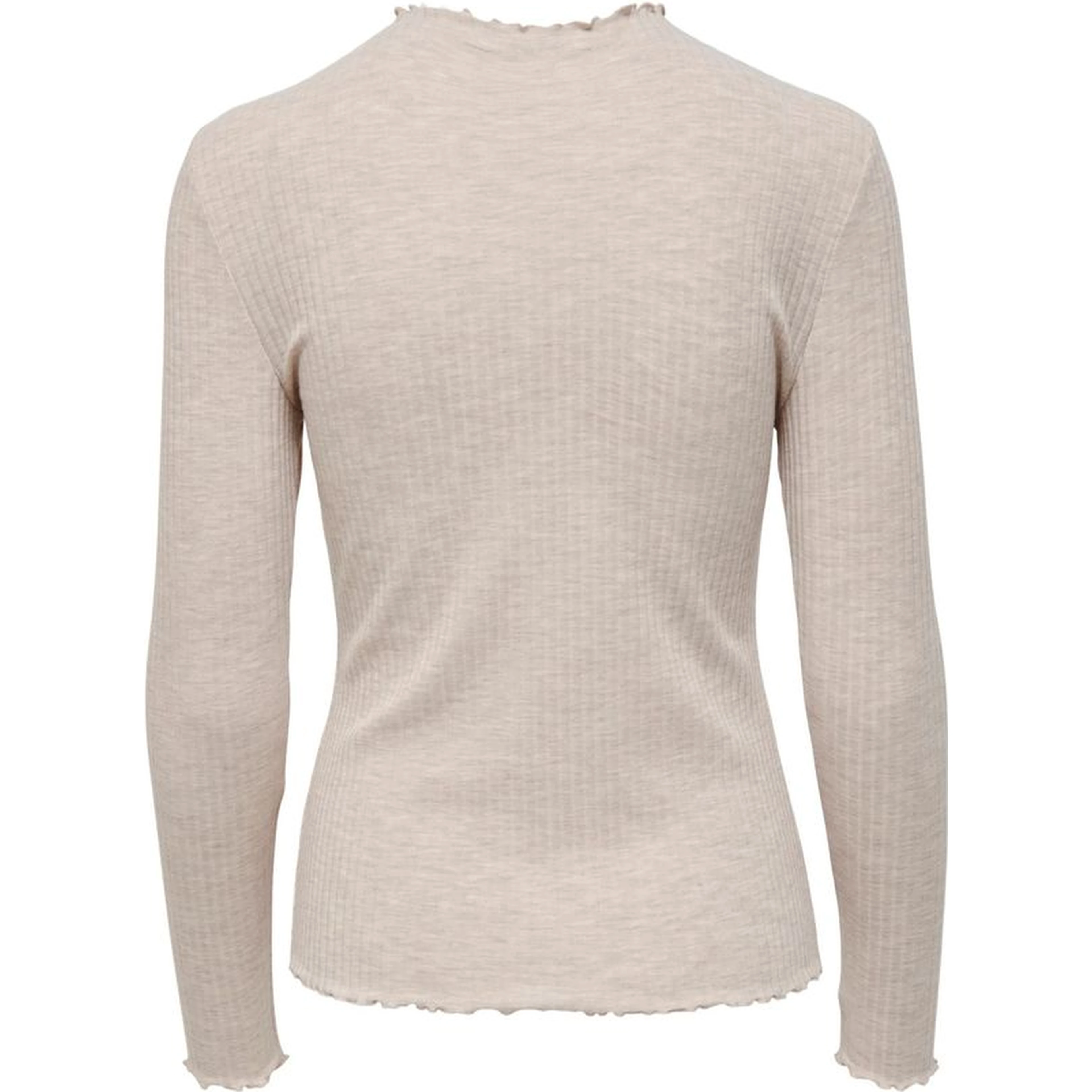 Beige Polyester Turtleneck