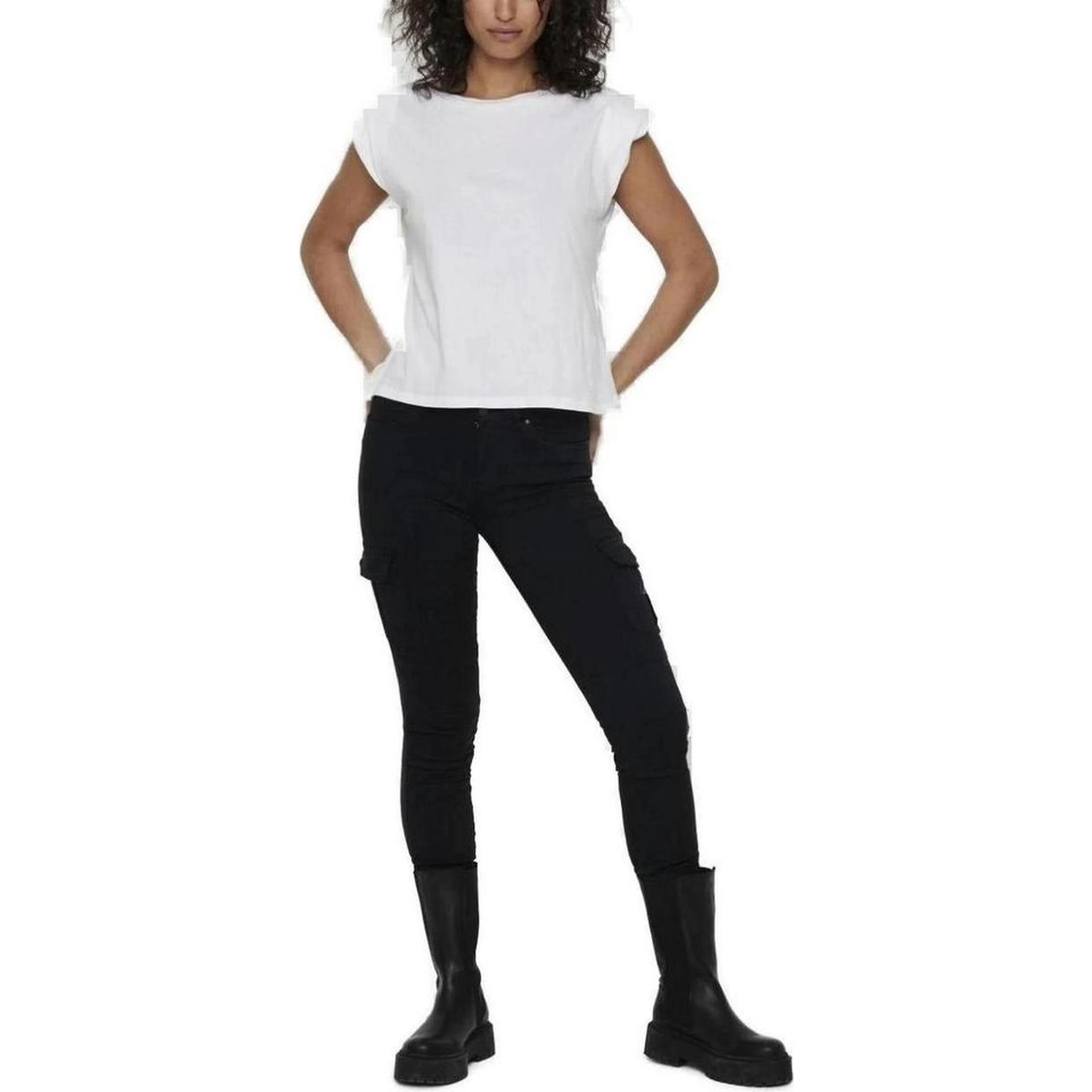 Black Cotton Skinny Pants
