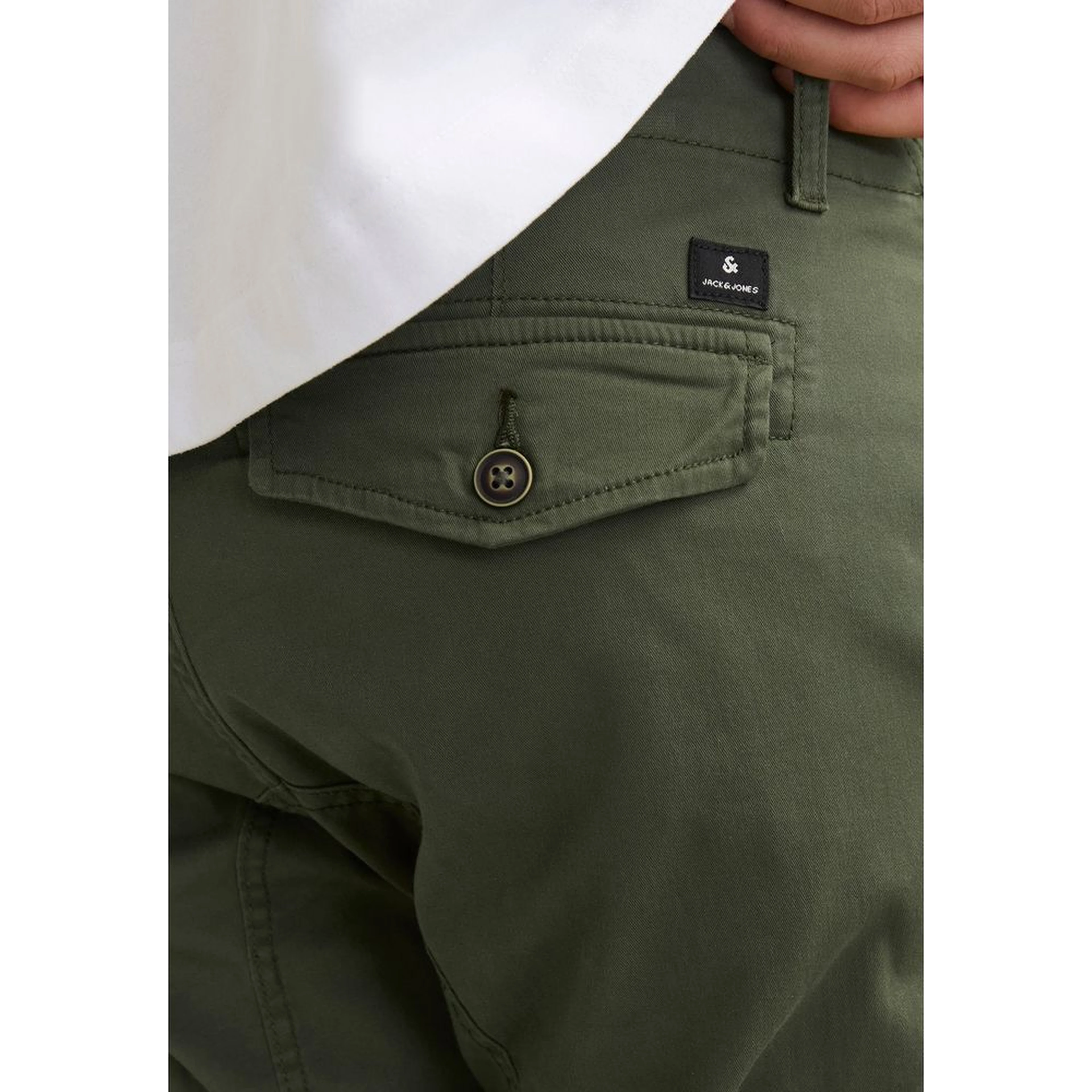 Green Cotton Skinny Pants