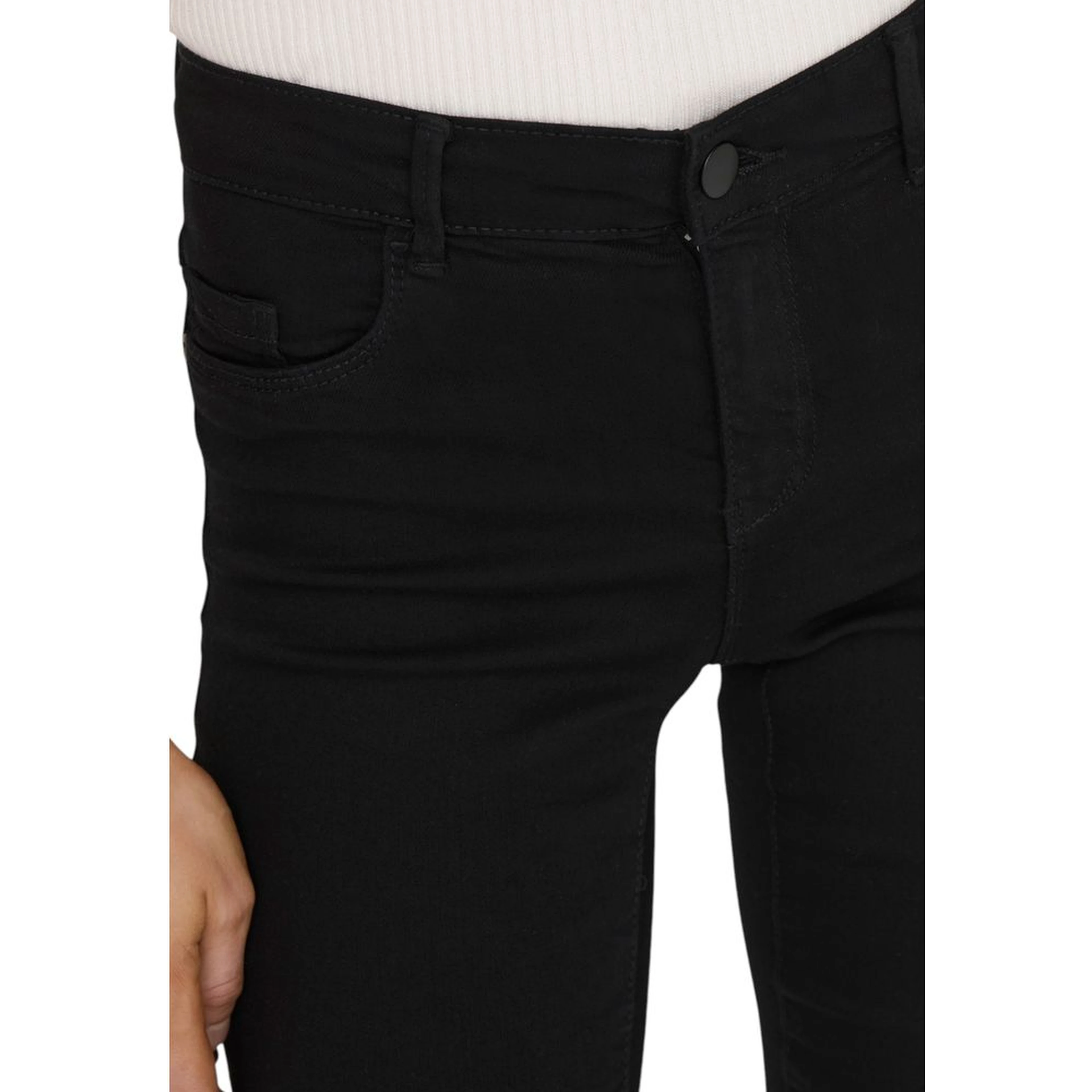 Black Viscose Skinny Jeans