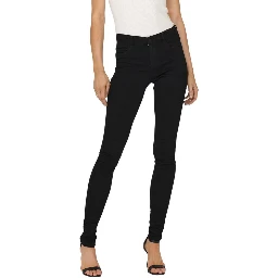 Black Viscose Skinny Jeans