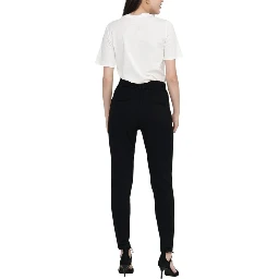 Black Viscose Casual Pants