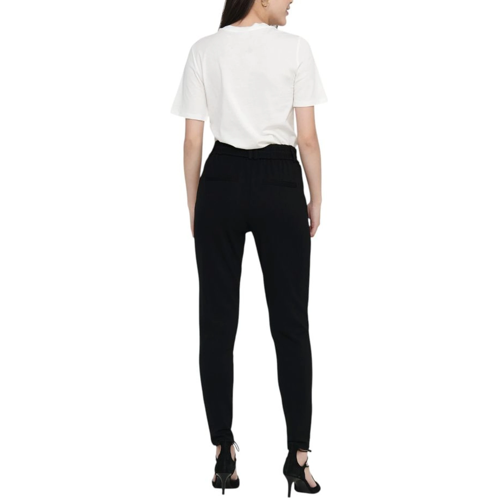 Black Viscose Casual Pants