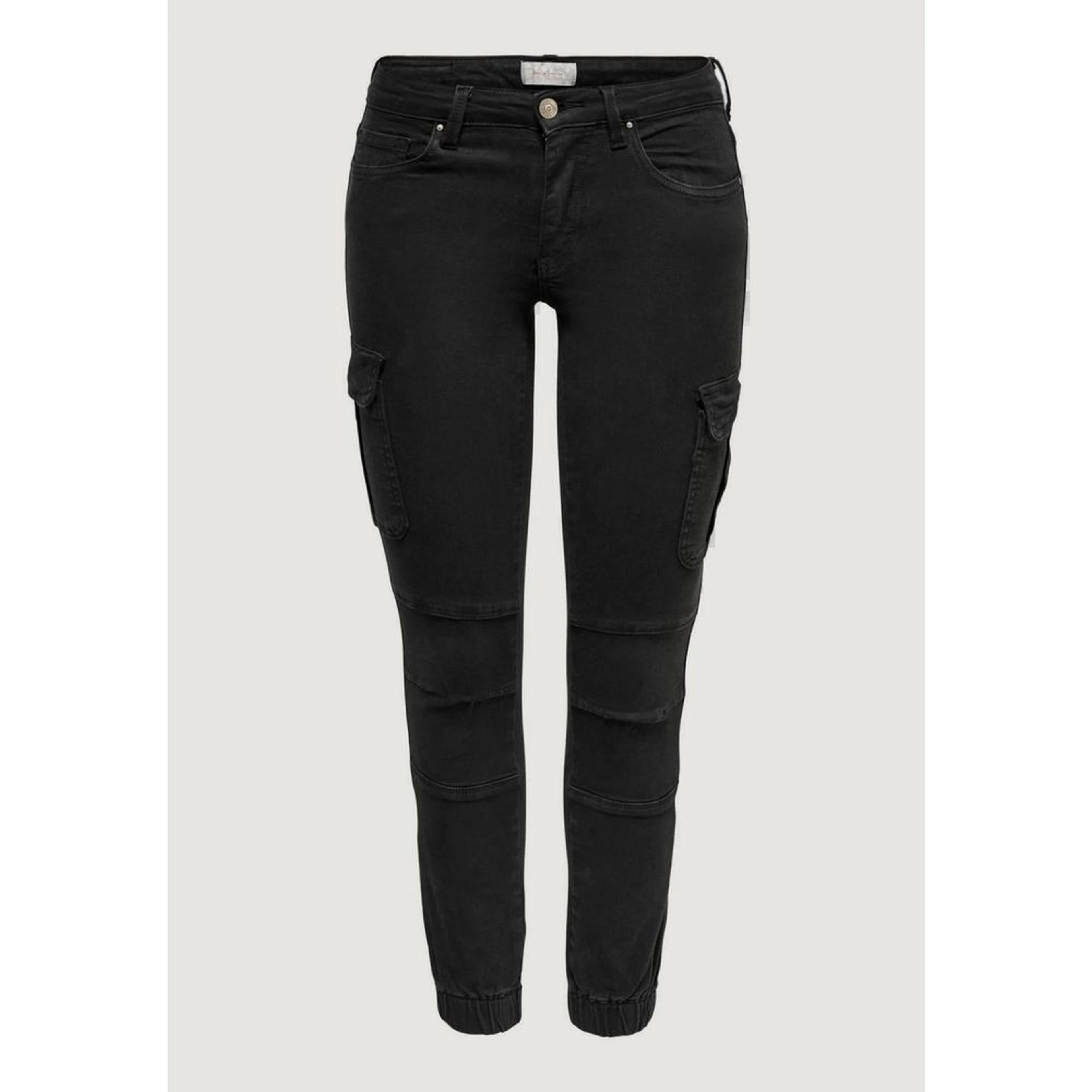 Black Cotton Skinny Pants