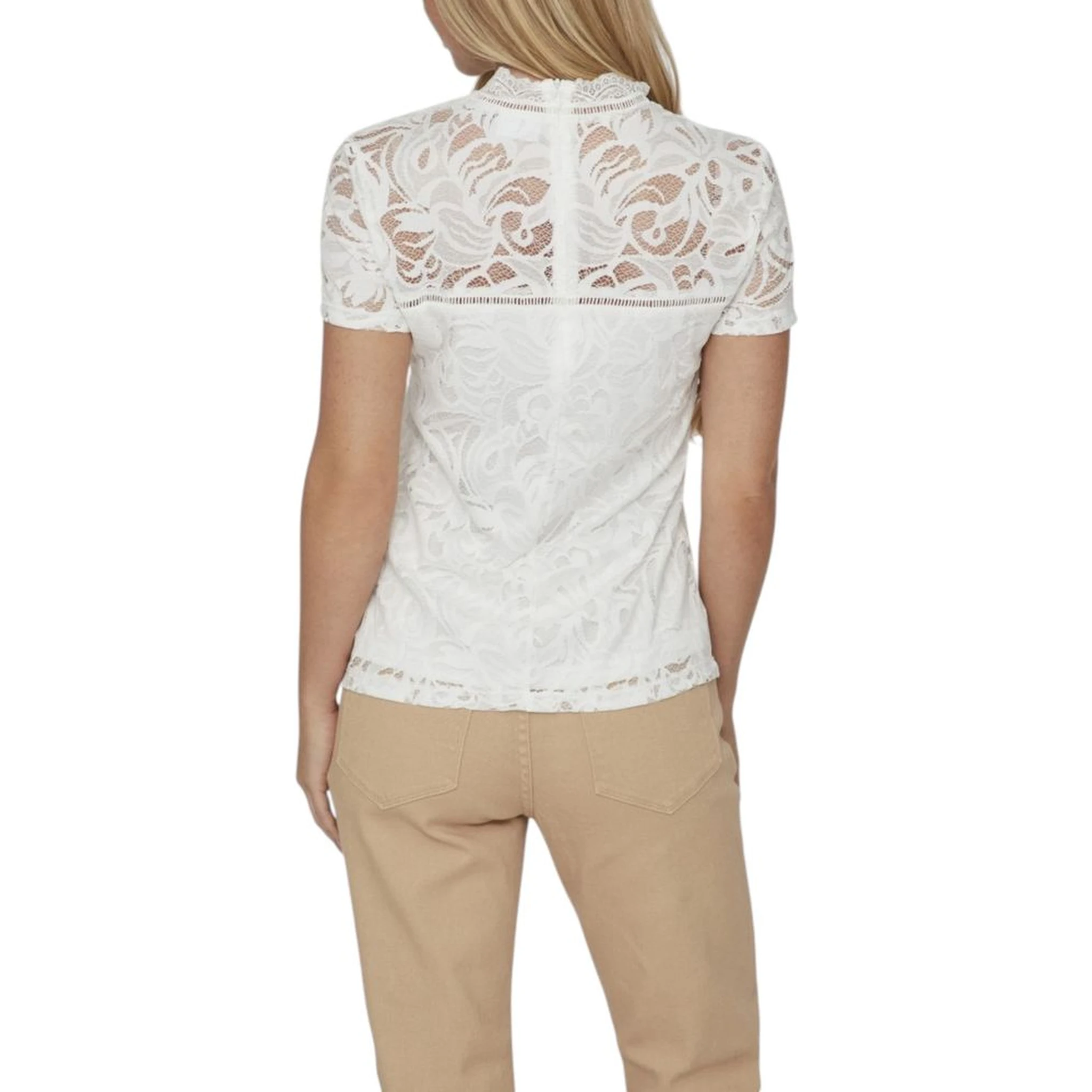 Cream Polyamide T-Shirt