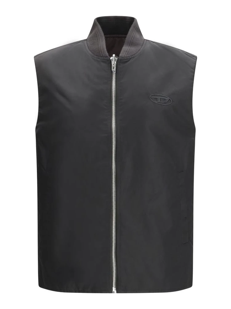 Brown Polyamide Sleveless Jacket