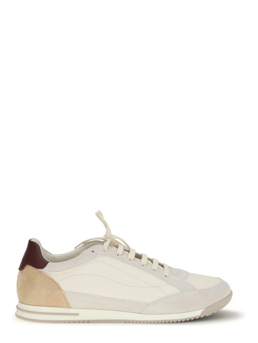 Beige Calf Leather Bos Taurus Sneakers