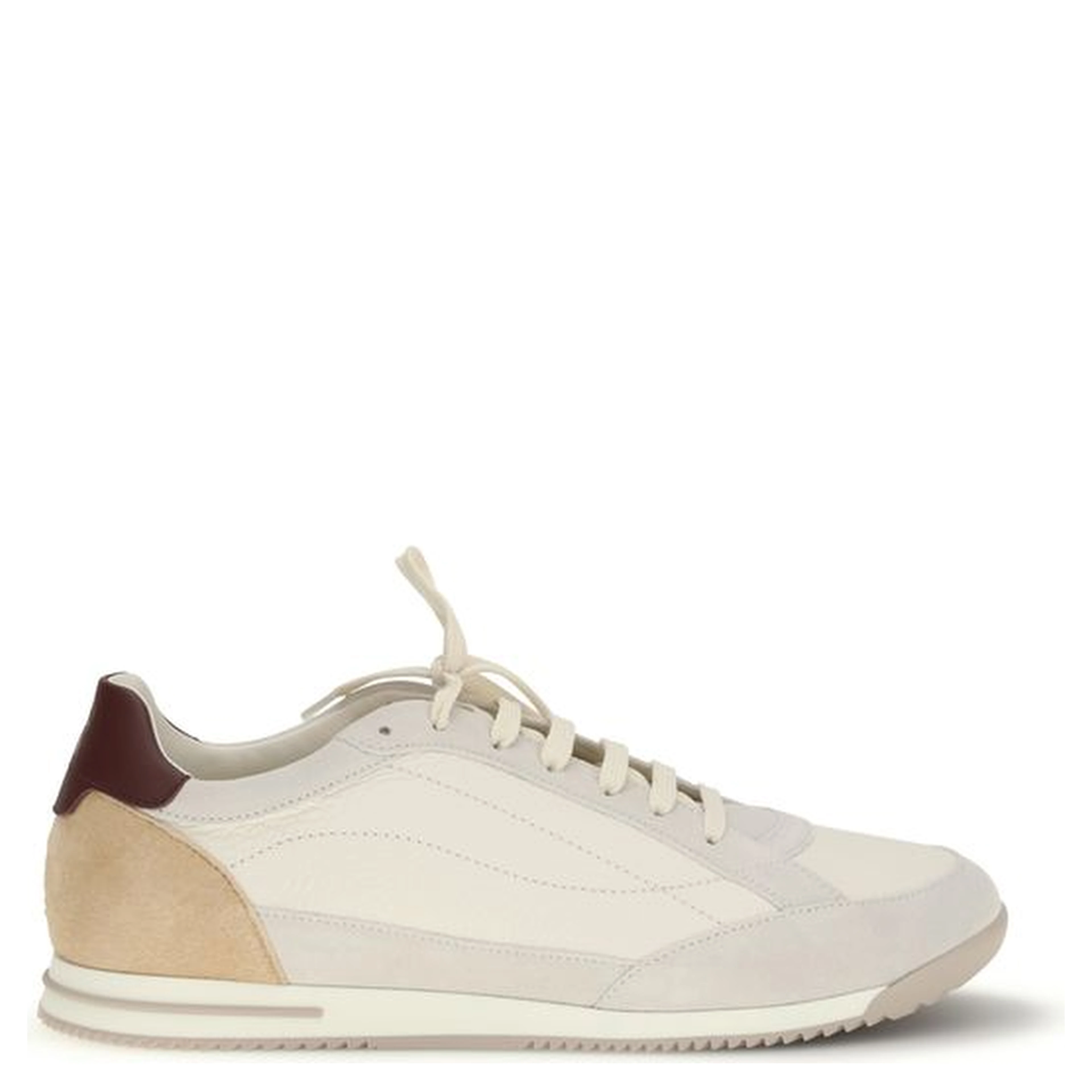 Beige Calf Leather Bos Taurus Sneakers