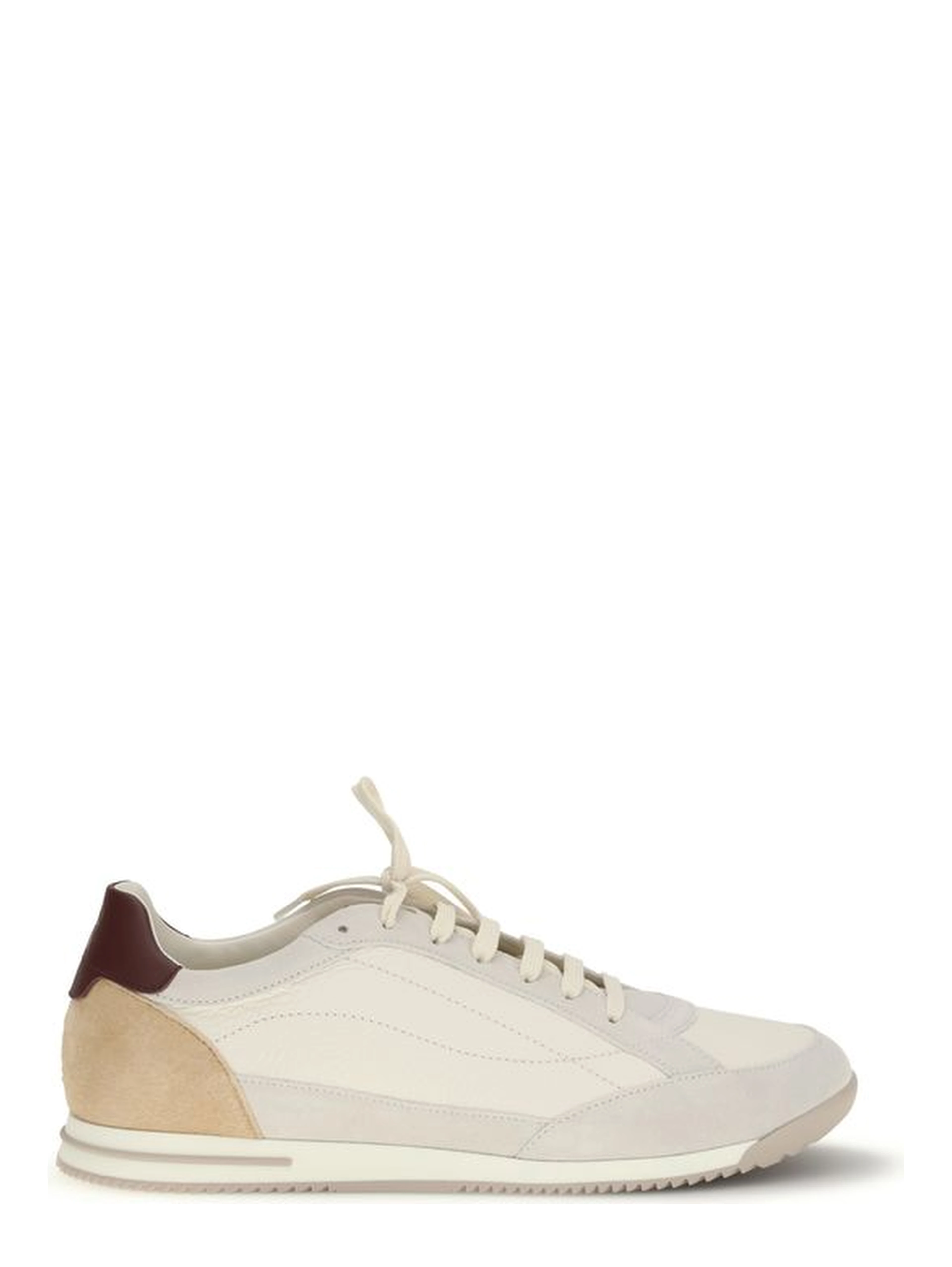 Beige Calf Leather Bos Taurus Sneakers