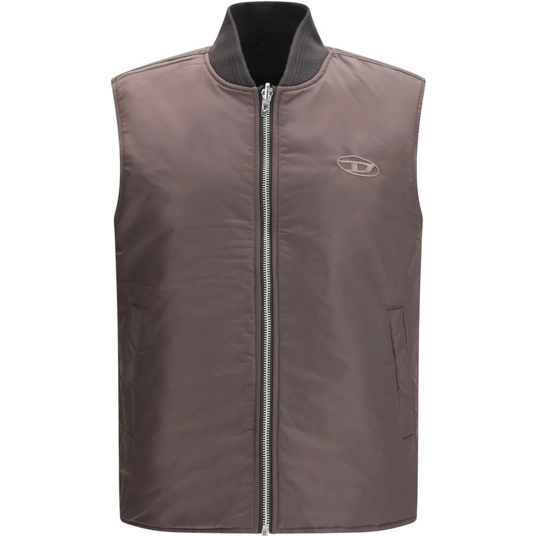 Brown Polyamide Sleveless Jacket