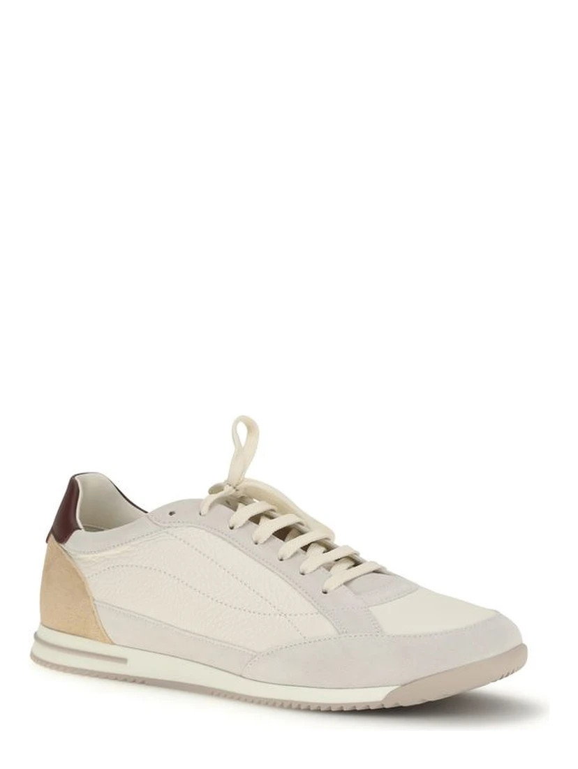 Beige Calf Leather Bos Taurus Sneakers