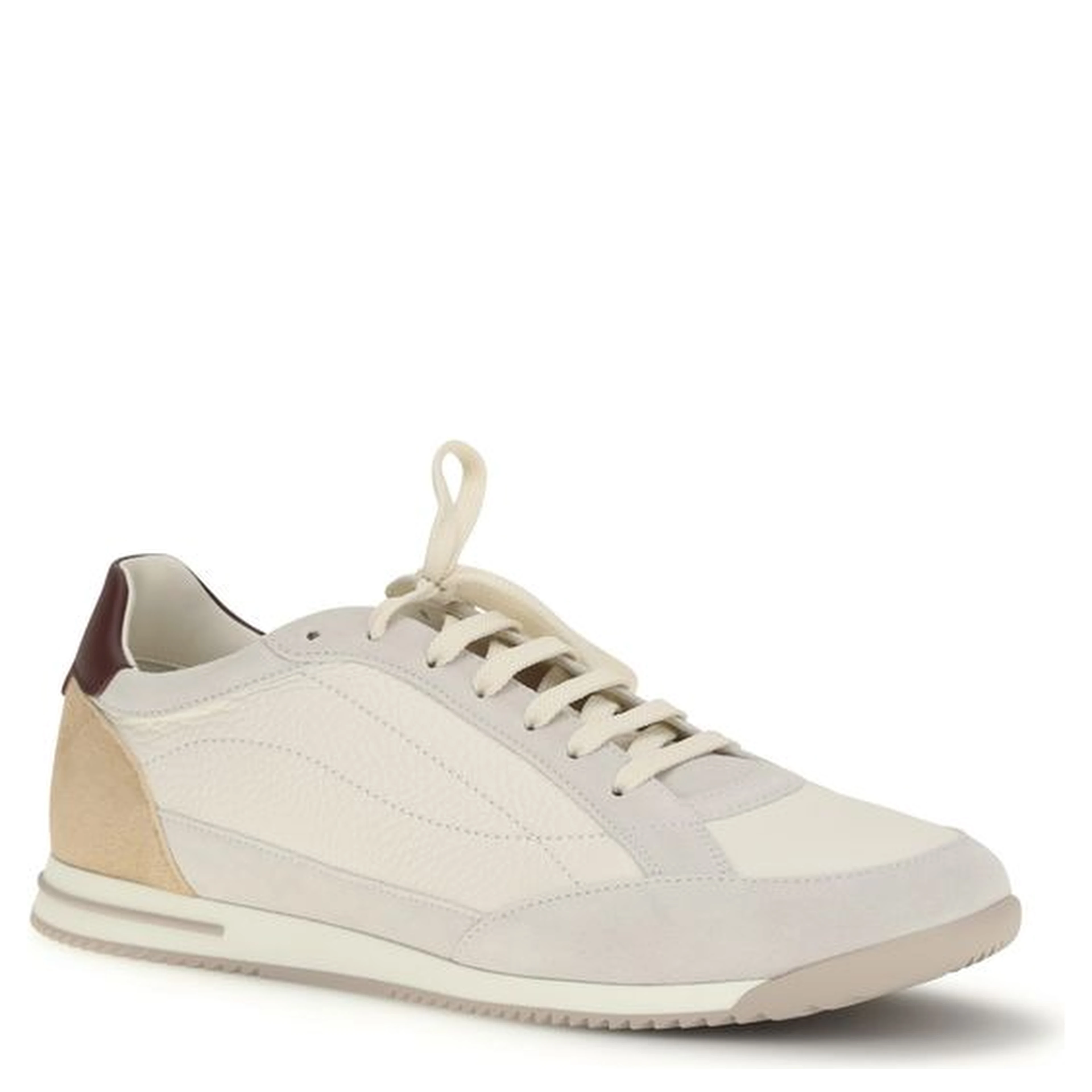 Beige Calf Leather Bos Taurus Sneakers