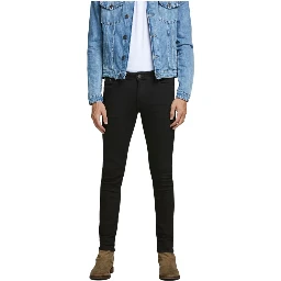 Black Cotton Skinny Jeans